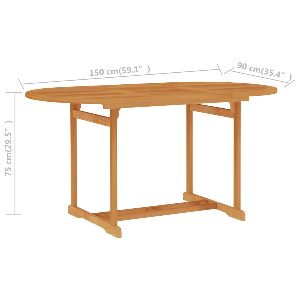 vidaXL Záhradný stôl 150x90x75 cm tíkový masív