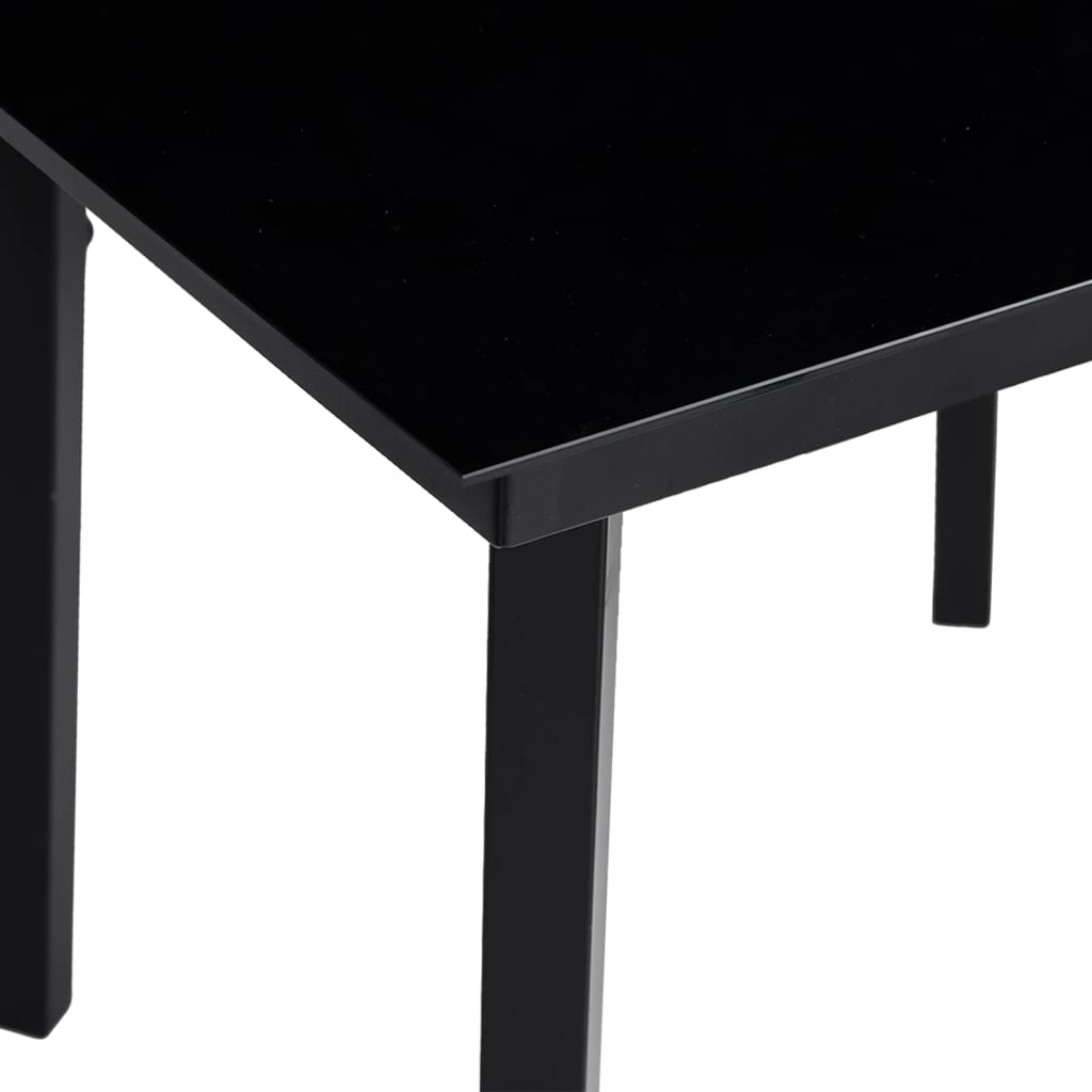 vidaXL Záhradný jedálenský stôl čierny 200x100x74cm sklo a sklo