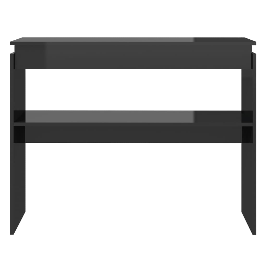 vidaXL Konzolový stolík lesklý čierny 102x30x80 cm drevotrieska