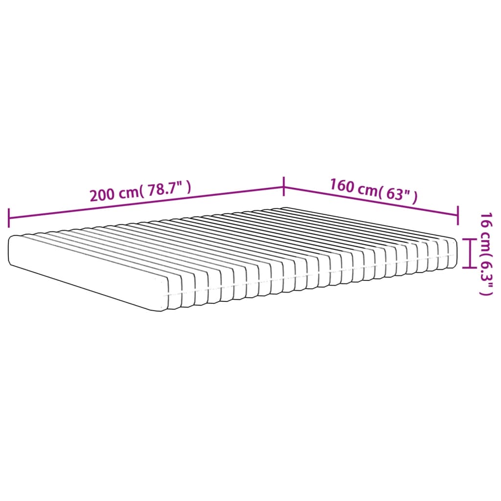 vidaXL Penový matrac stredne mäkký 160x200 cm
