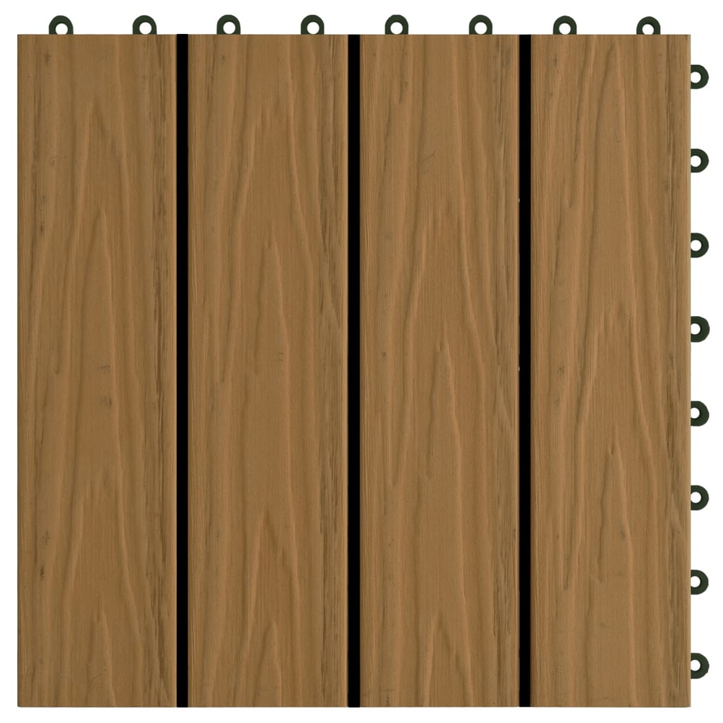 vidaXL Reliéfna podlahová dlažba z WPC 11 ks 30x30 cm 1 m2, farba tíku