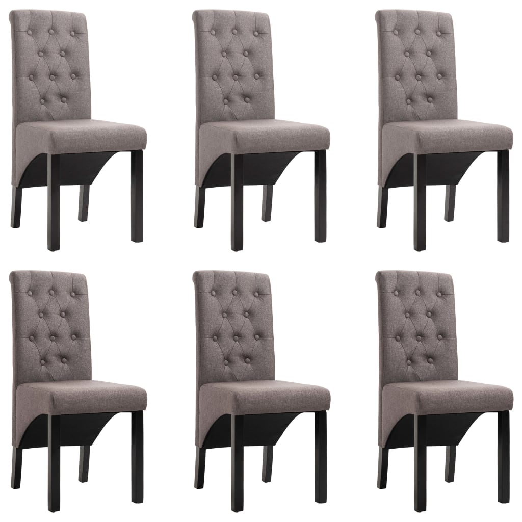 vidaXL Jedálenské stoličky 6 ks sivo-hnedé látkové