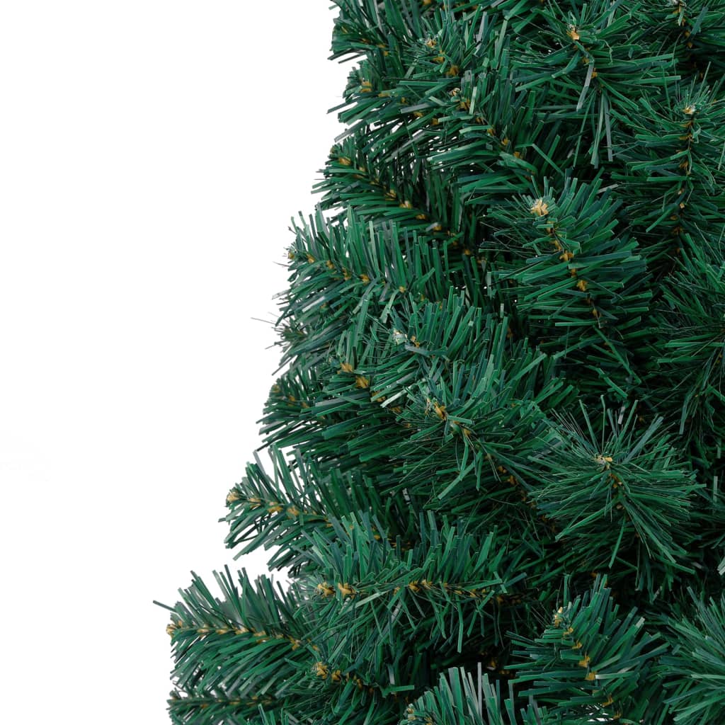 vidaXL Umelý polovičný vianočný stromček s LED a podstavcom zelený 180 cm PVC