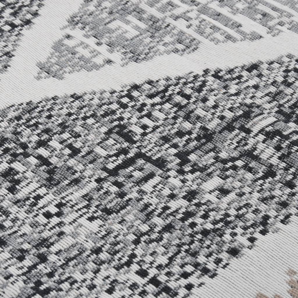 vidaXL Koberec čierny a sivý 100x200 cm bavlna