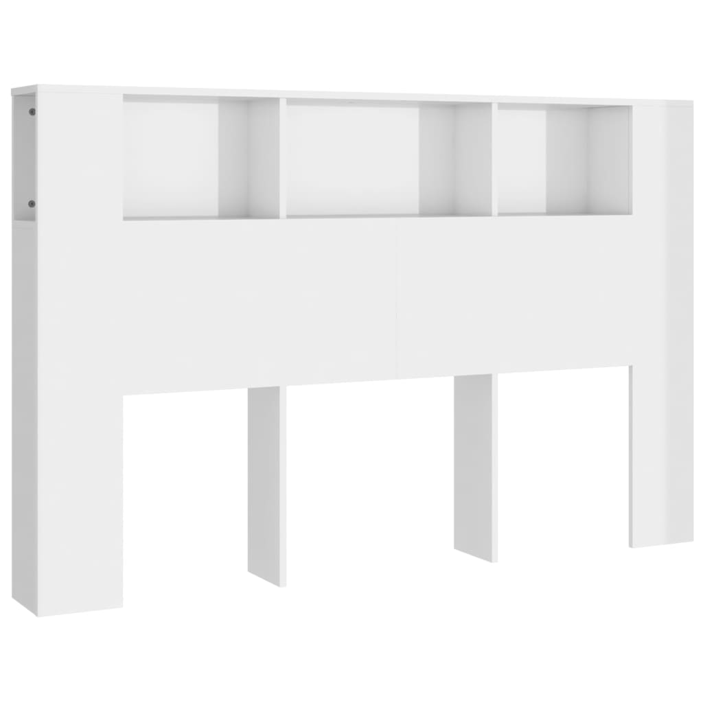 vidaXL Čelo postele so skrinkou lesklé biele 160x18,5x104,5 cm