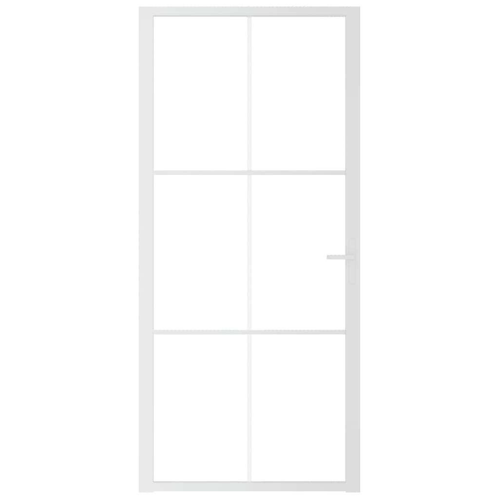 vidaXL Vnútorné dvere 93x201,5 cm biele ESG sklo a hliník