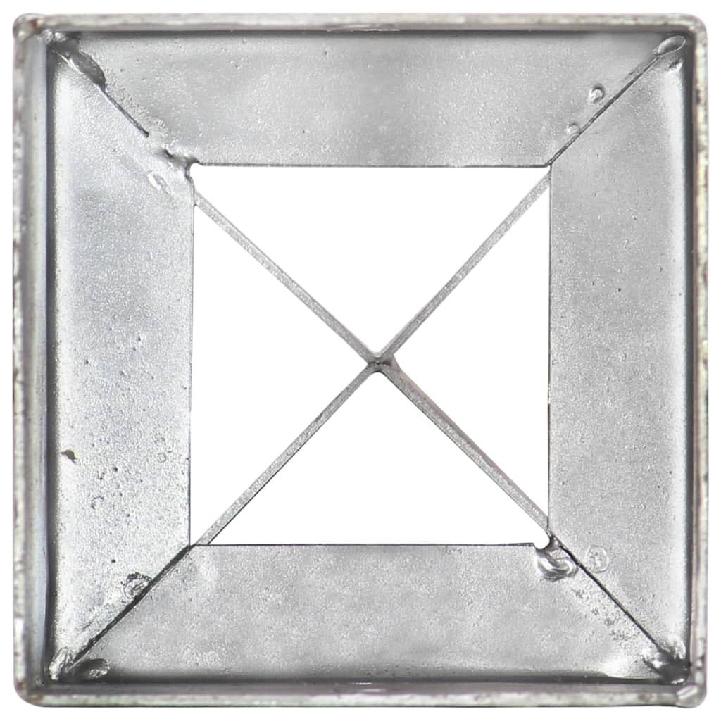 vidaXL Kotviace hroty 12 ks, strieborné 10x10x76 cm, pozinkovaná oceľ