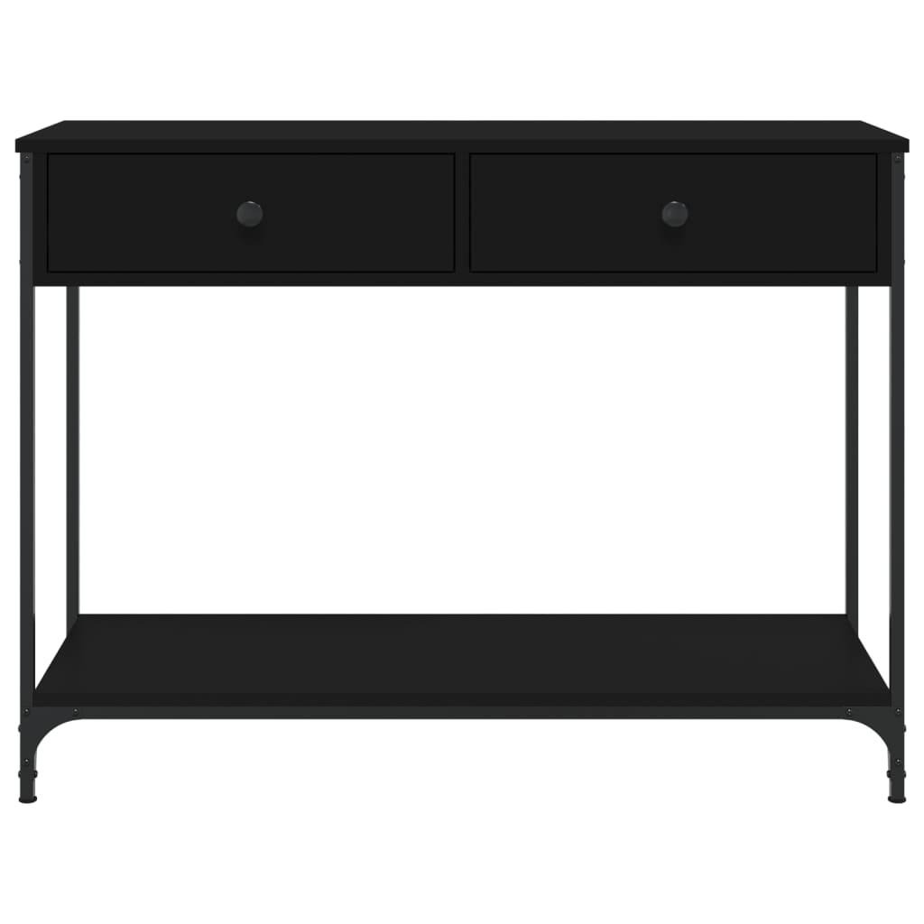 vidaXL Konzolový stolík čierny 100x34,5x75 cm kompozitné drevo