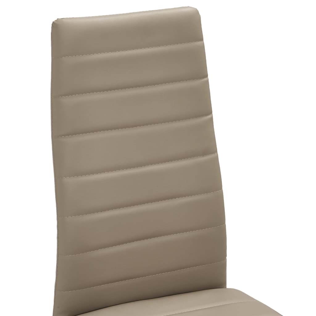 vidaXL Jedálenské stoličky 4 ks, kapučínová farba, umelá koža