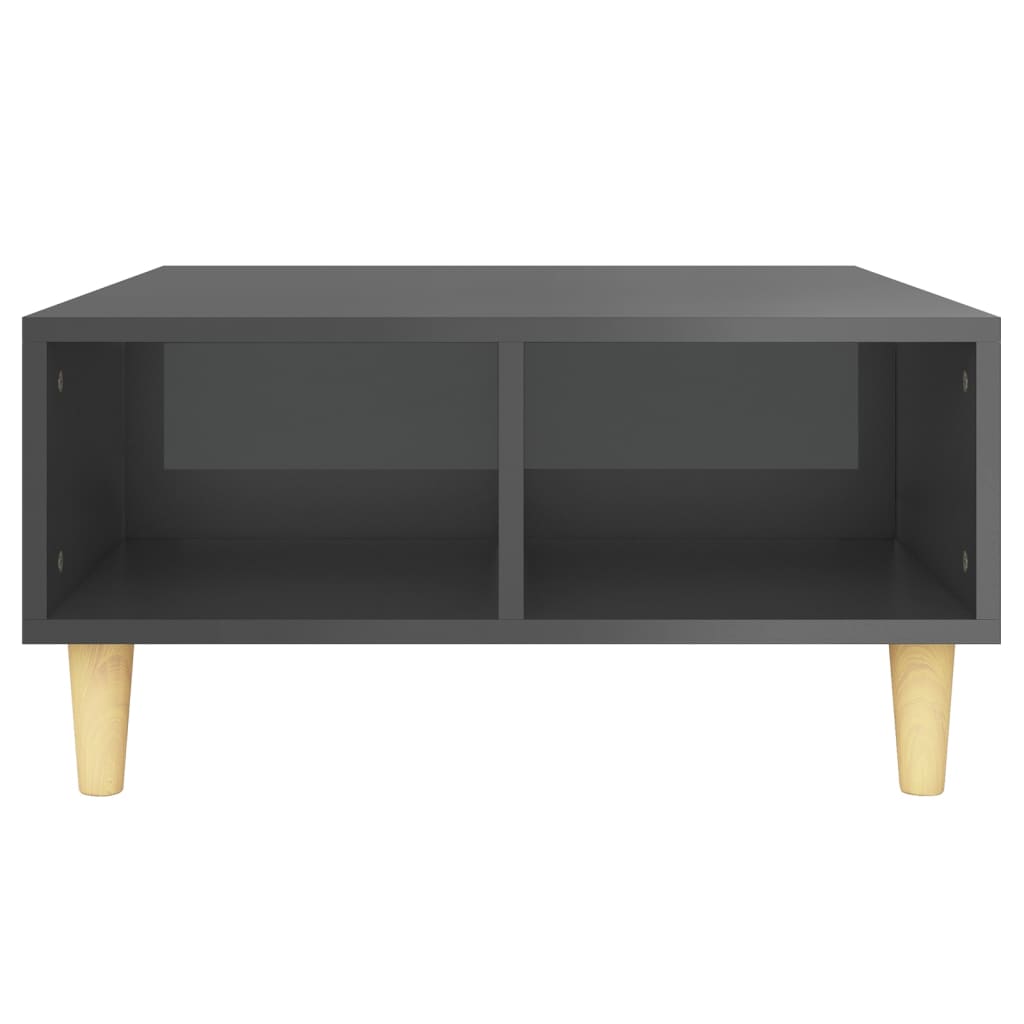 vidaXL Konferenčný stolík lesklý sivý 60x60x30 cm drevotrieska