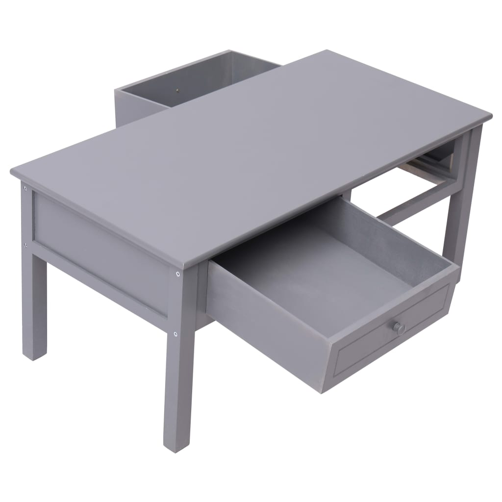 vidaXL Konferenčný stolík sivý 100x50x45 cm drevený