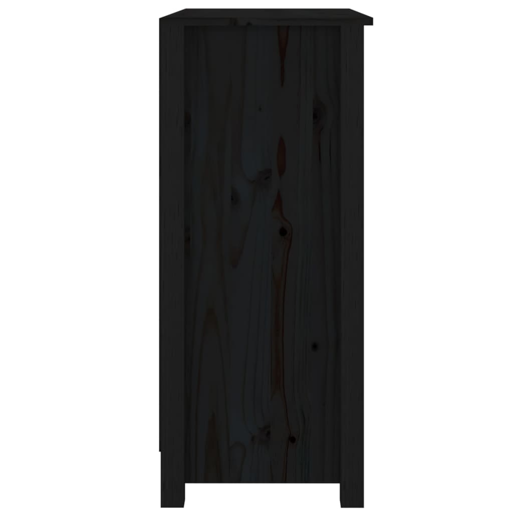 vidaXL Komoda čierna 70x35x80 cm borovicový masív