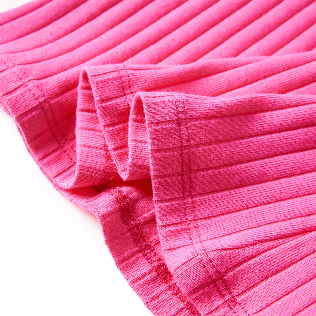 Detské tričko dlhý rukáv rebrovaný úplet žiarivo ružové 92