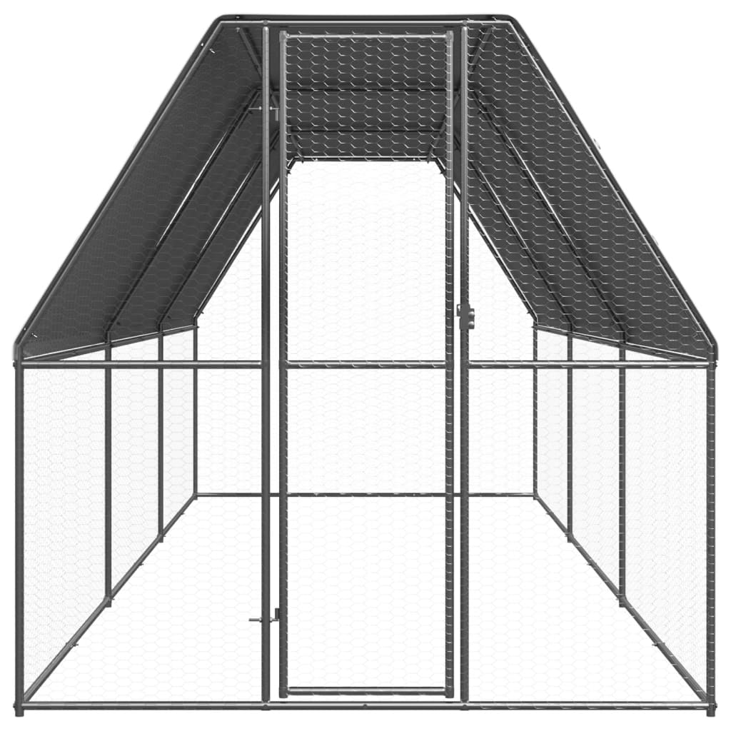 vidaXL Vonkajšia klietka pre sliepky 2x6x2 m pozinkovaná oceľ