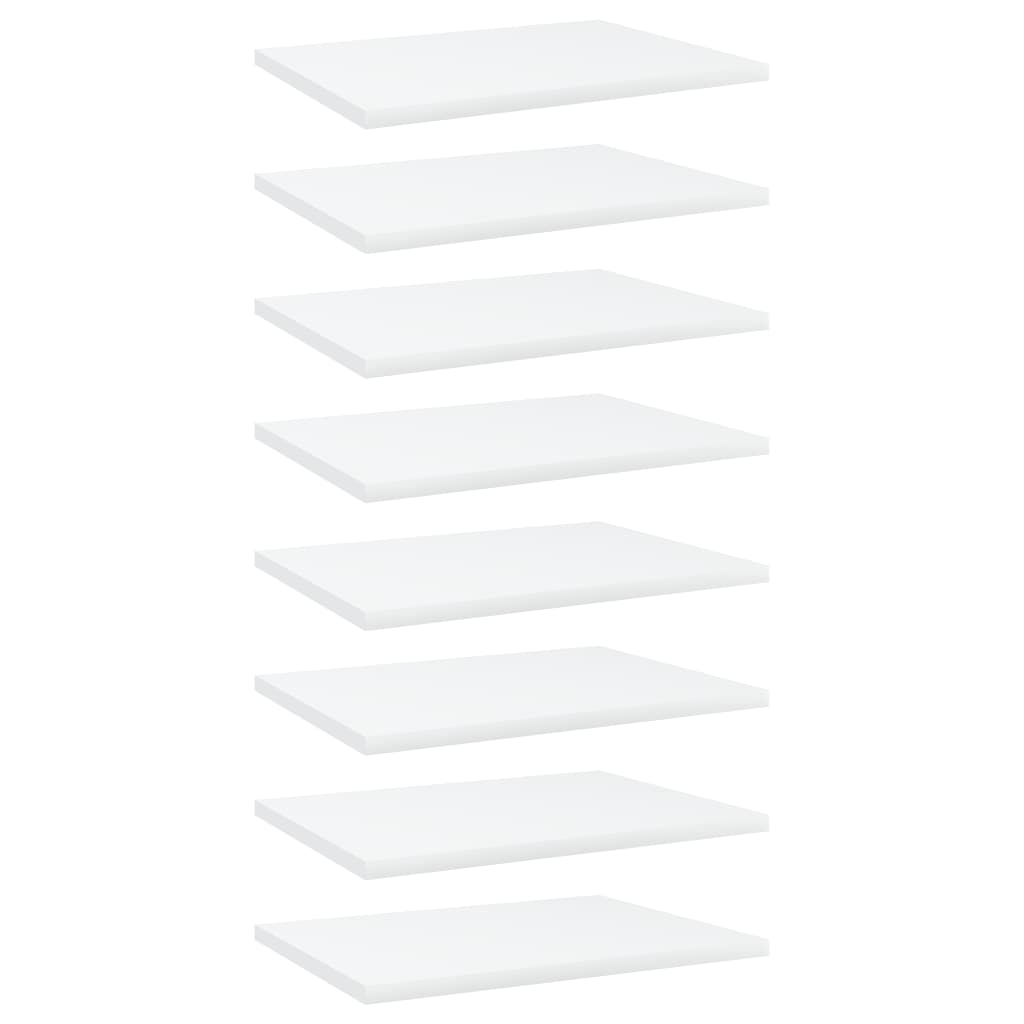 vidaXL Prídavné police 8 ks, biele 40x30x1,5 cm, drevotrieska