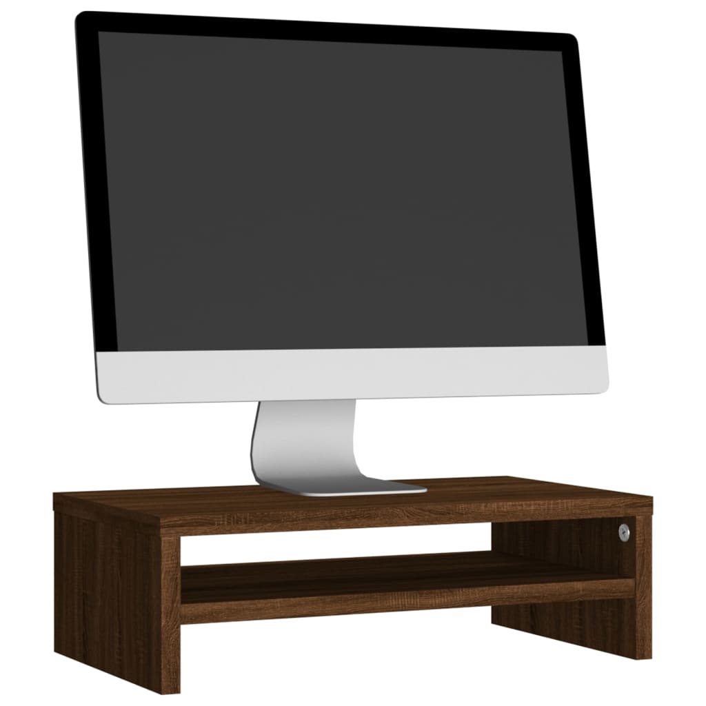 vidaXL Stojan na monitor hnedý dub 42x24x13 cm spracované drevo