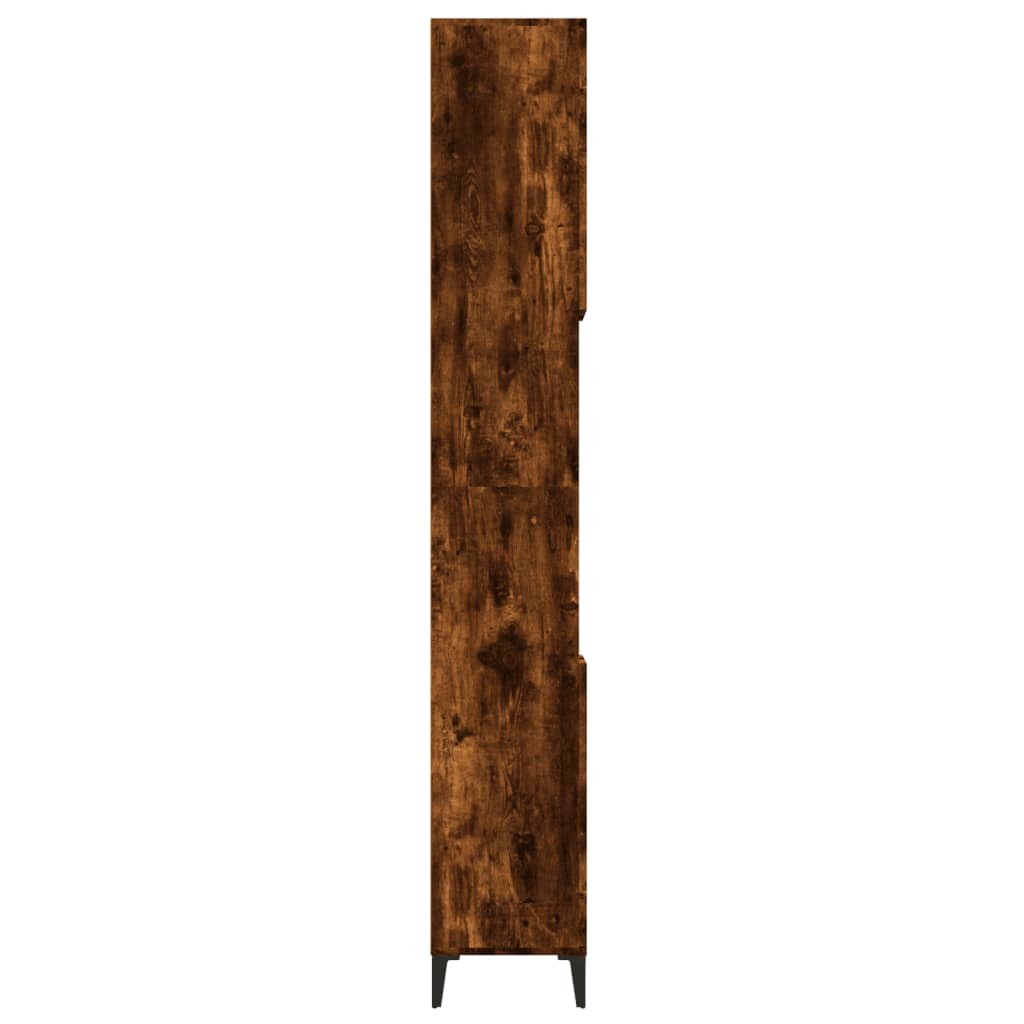 vidaXL Kúpeľňová skrinka dymový dub 30x30x190 cm spracované drevo