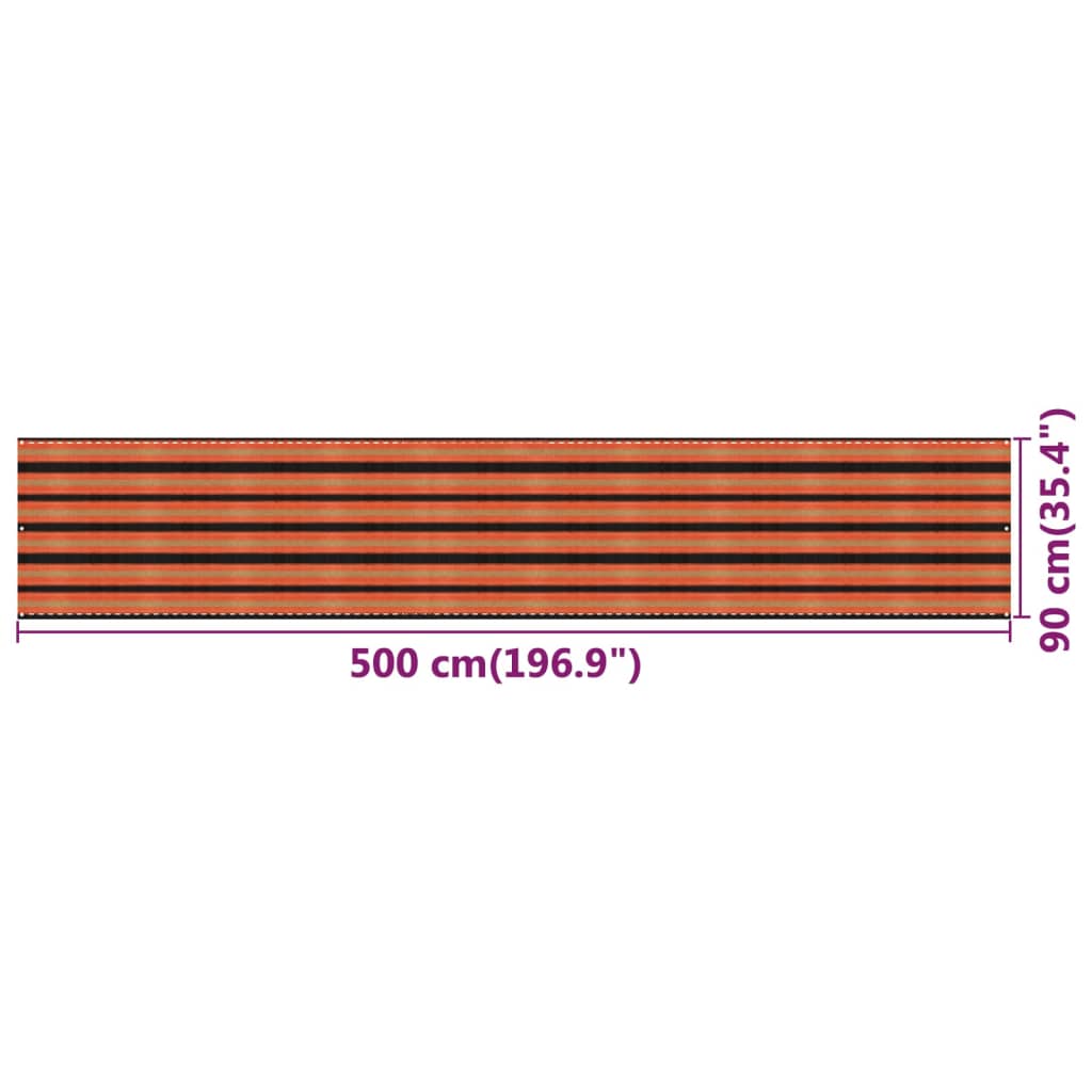 vidaXL Balkónová markíza viacfarebná 90x500 cm HDPE