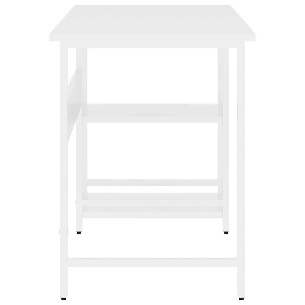 vidaXL Počítačový stôl, biely 105x55x72 cm, MDF a kov