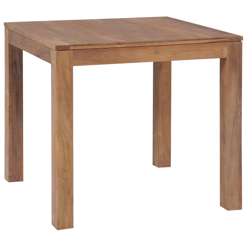 vidaXL Jedálenský stôl, tíkový masív s prirodným povrchom 82x80x76 cm