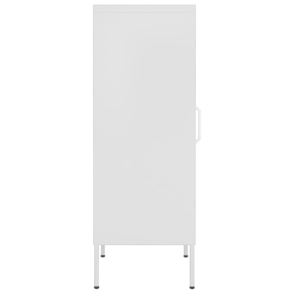 vidaXL Úložná skrinka biela 42,5x35x101,5 cm oceľ