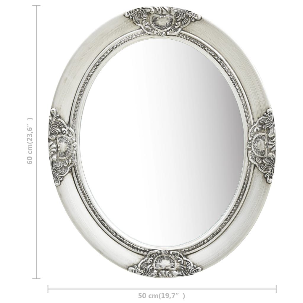 vidaXL Nástenné zrkadlo v barokovom štýle 50x60 cm strieborné