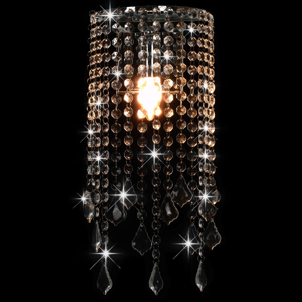 vidaXL Stropná lampa s kryštálovými korálkami strieborná obdĺžniková E14
