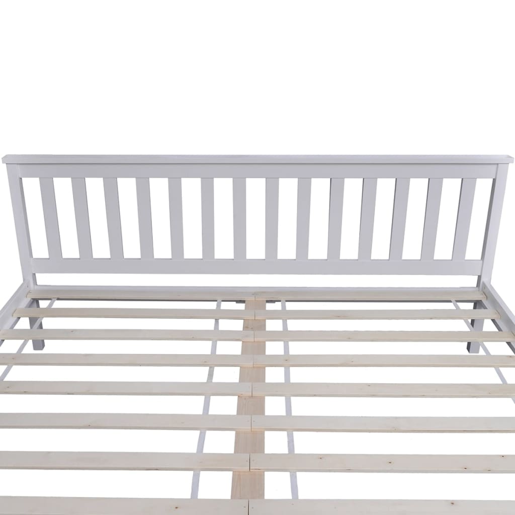vidaXL Rám postele z borovicového dreva, 180 x 200 cm, biely