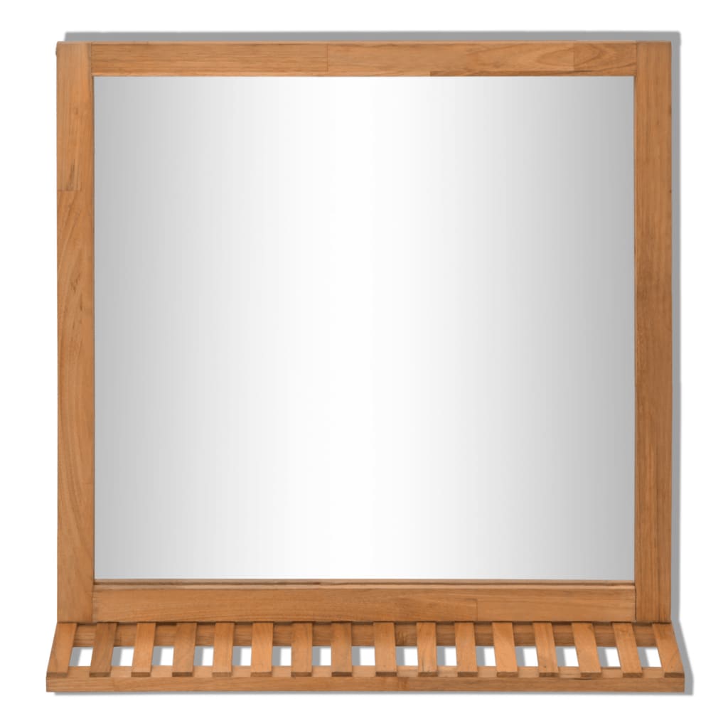 vidaXL Kúpeľňová skrinka so zrkadlom, masívne orechové drevo