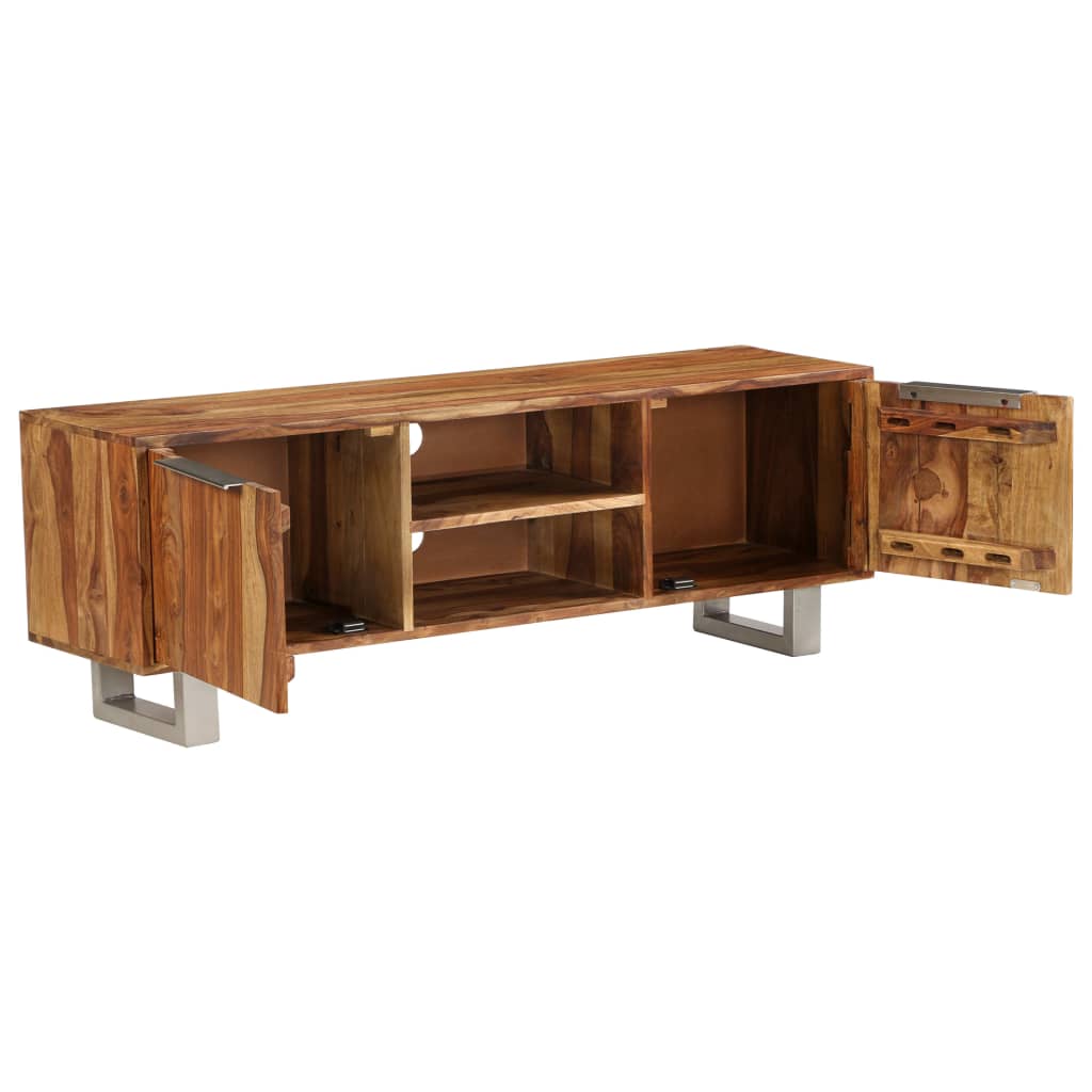 vidaXL TV stolík, sheeshamové drevo s medovým odtieňom 118x30x40 cm