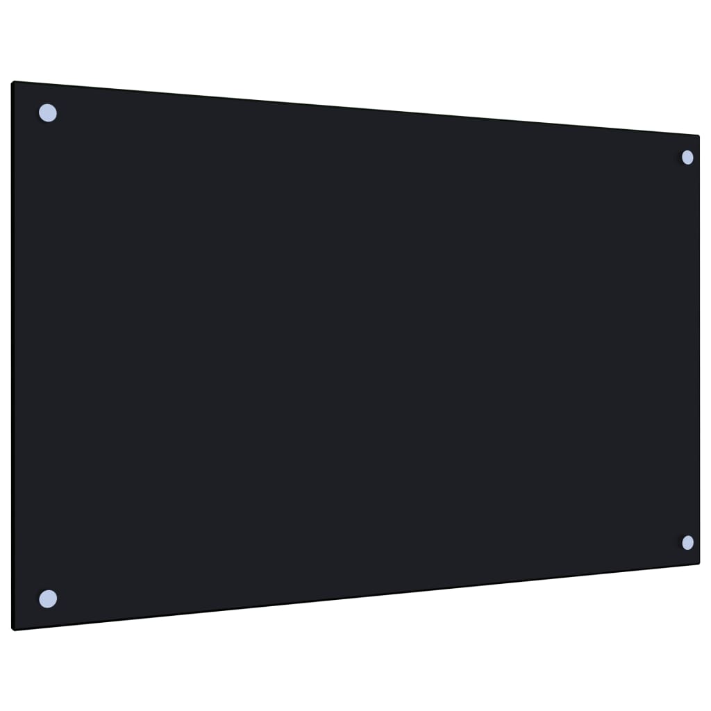 vidaXL Kuchynská zástena, čierna 80x50 cm, tvrdené sklo