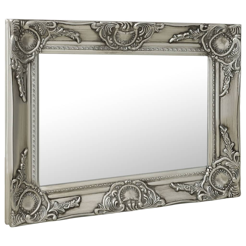 vidaXL Nástenné zrkadlo v barokovom štýle 50x40 cm strieborné