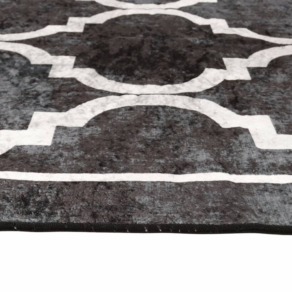 vidaXL Prateľný koberec čierno-biely 80x150 cm protišmykový