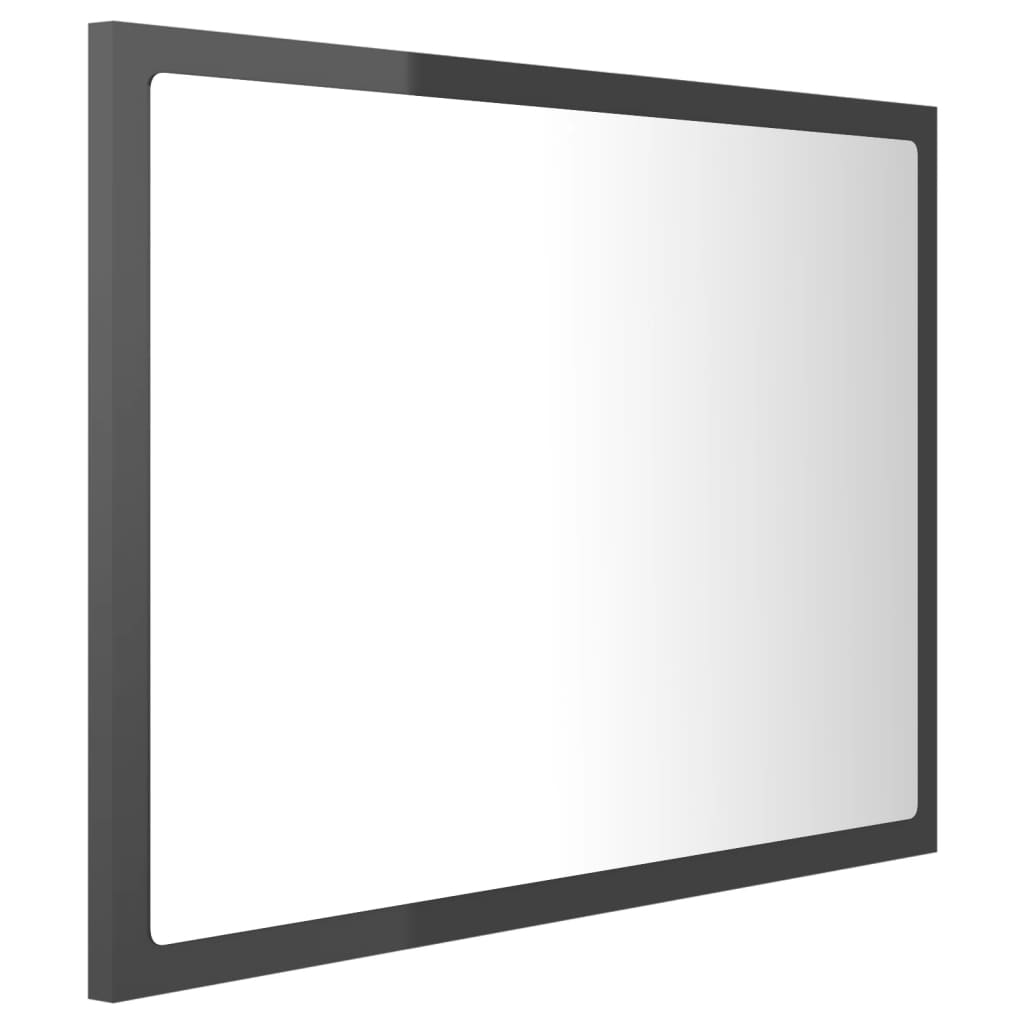 vidaXL LED kúpeľňové zrkadlo lesklé sivé 60x8,5x37 cm akryl