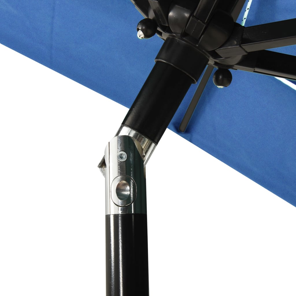 vidaXL 3-stupňový slnečník s hliníkovou tyčou azúrovo-modrý 2x2 m