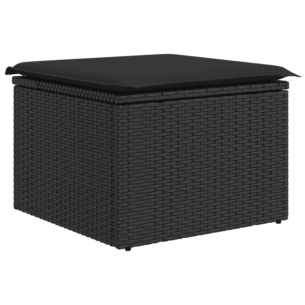 vidaXL 5-dielna záhradná súprava pohoviek s vankúšmi čierna polyratan