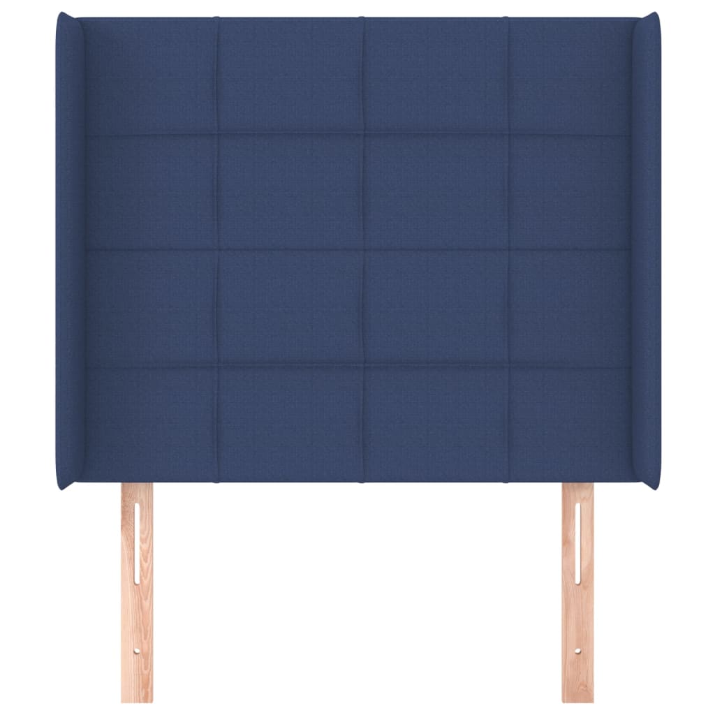 vidaXL Čelo postele so záhybmi modré 103 x 16 x 118/128 cm látka