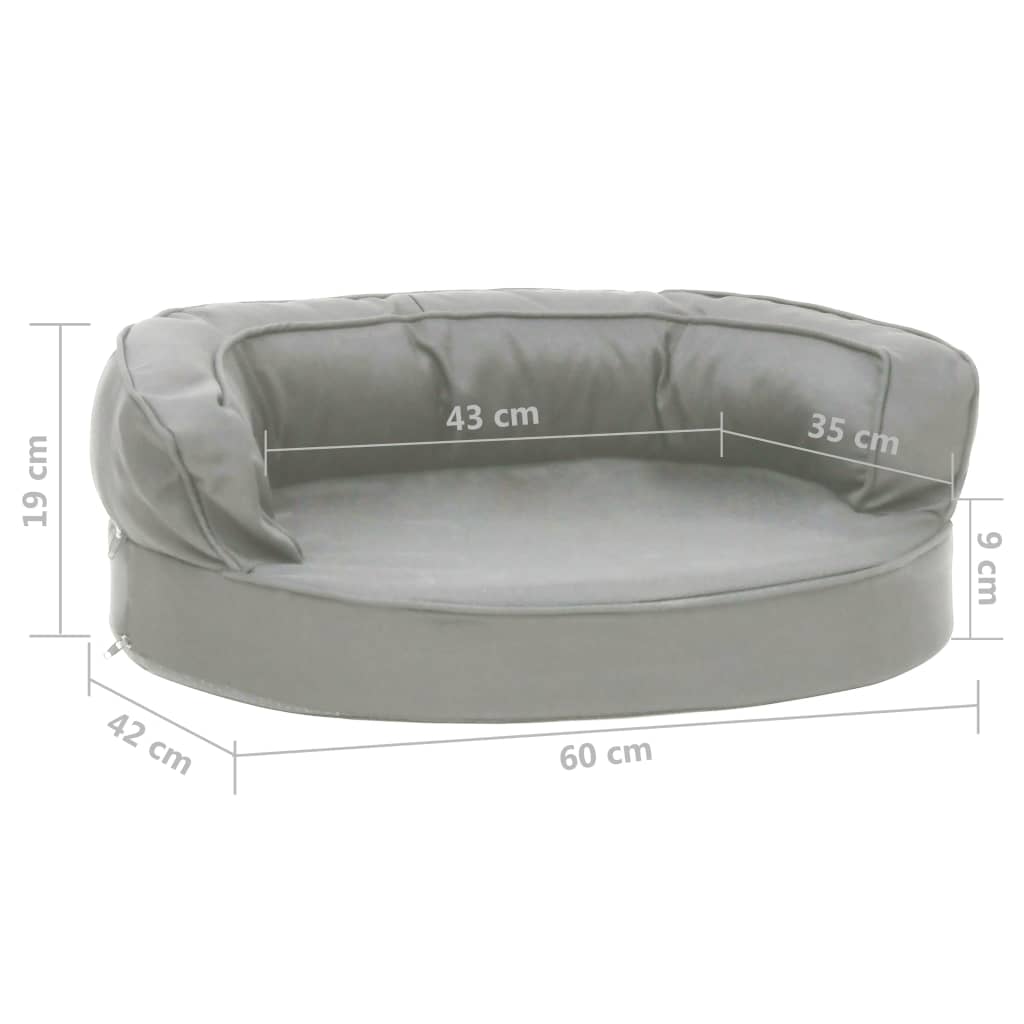 vidaXL Ergonomický matrac pre psa 60x42 cm ľanový vzhľad šedý