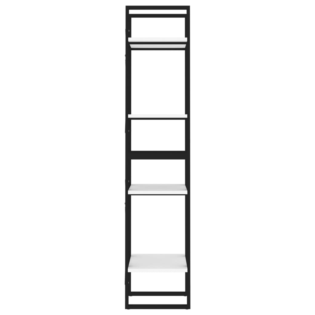 vidaXL 4-poschodová knižnica biela 40x30x140 cm drevotrieska