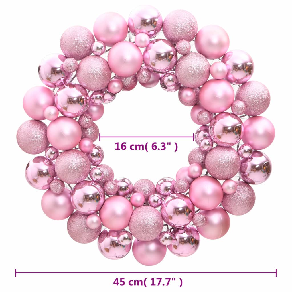 vidaXL Vianočný veniec ružový 45 cm polystyrén