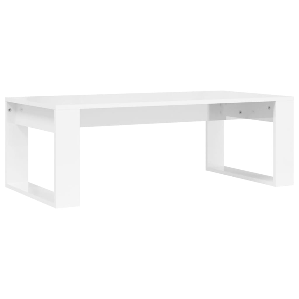 vidaXL Konferenčný stolík lesklý biely 102x50x35 cm kompozitné drevo