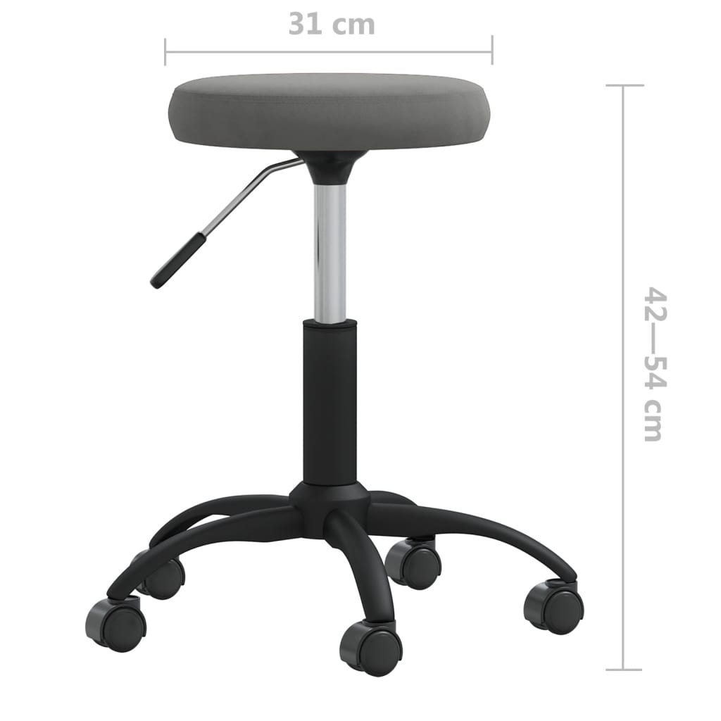 vidaXL Otočná kancelárska stolička tmavosivá zamat