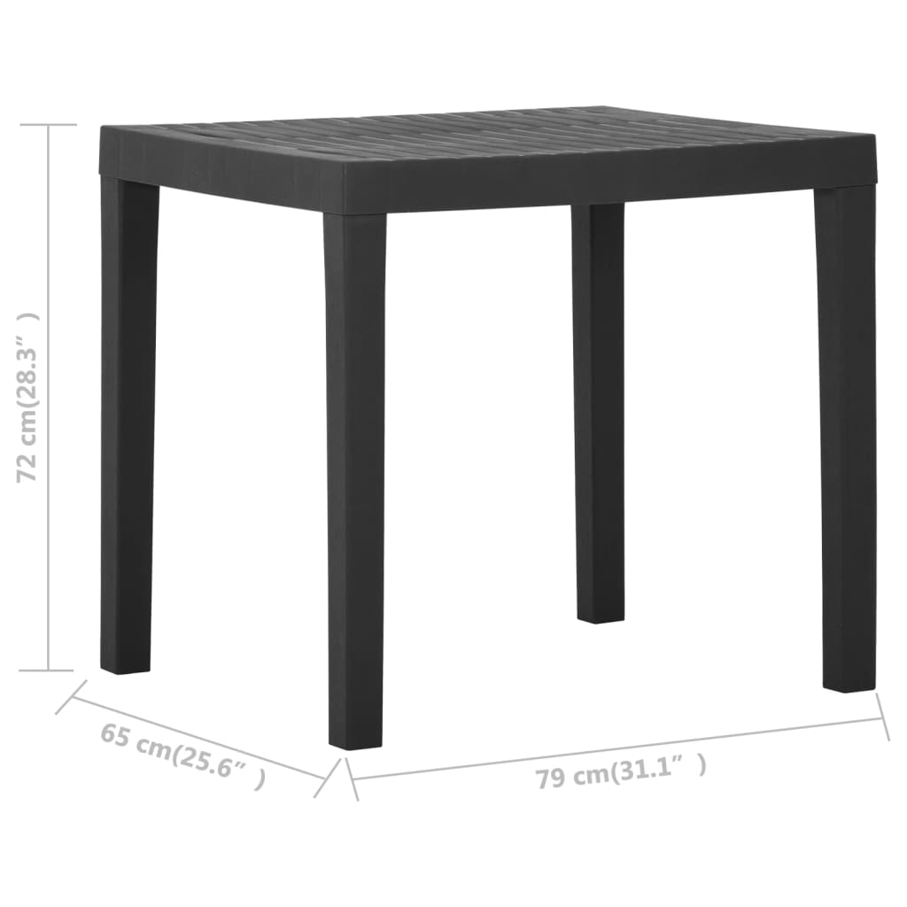 vidaXL Záhradný stôl sivý 79x65x72 cm plast