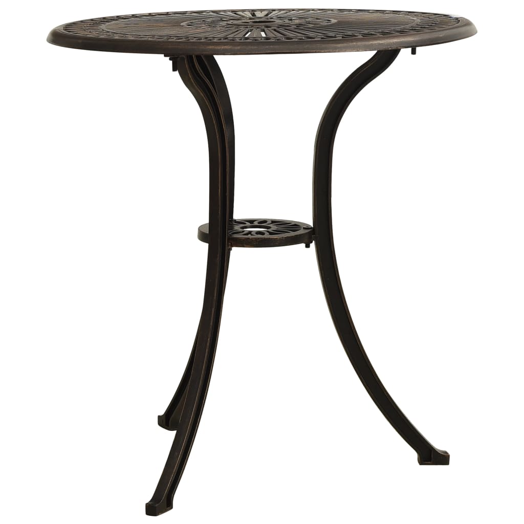 vidaXL Záhradný stôl bronzový 62x62x65 cm liaty hliník