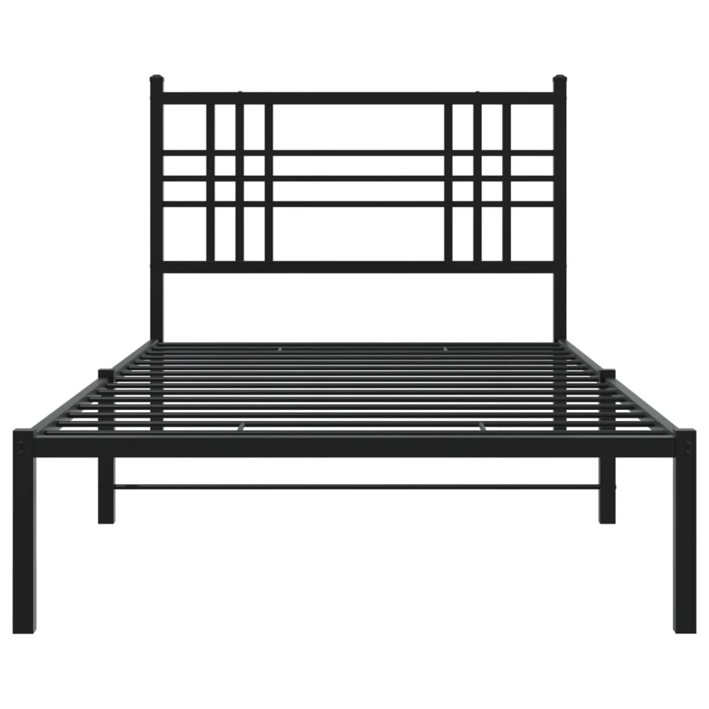 vidaXL Kovový rám postele s čelom čierny 107x203 cm