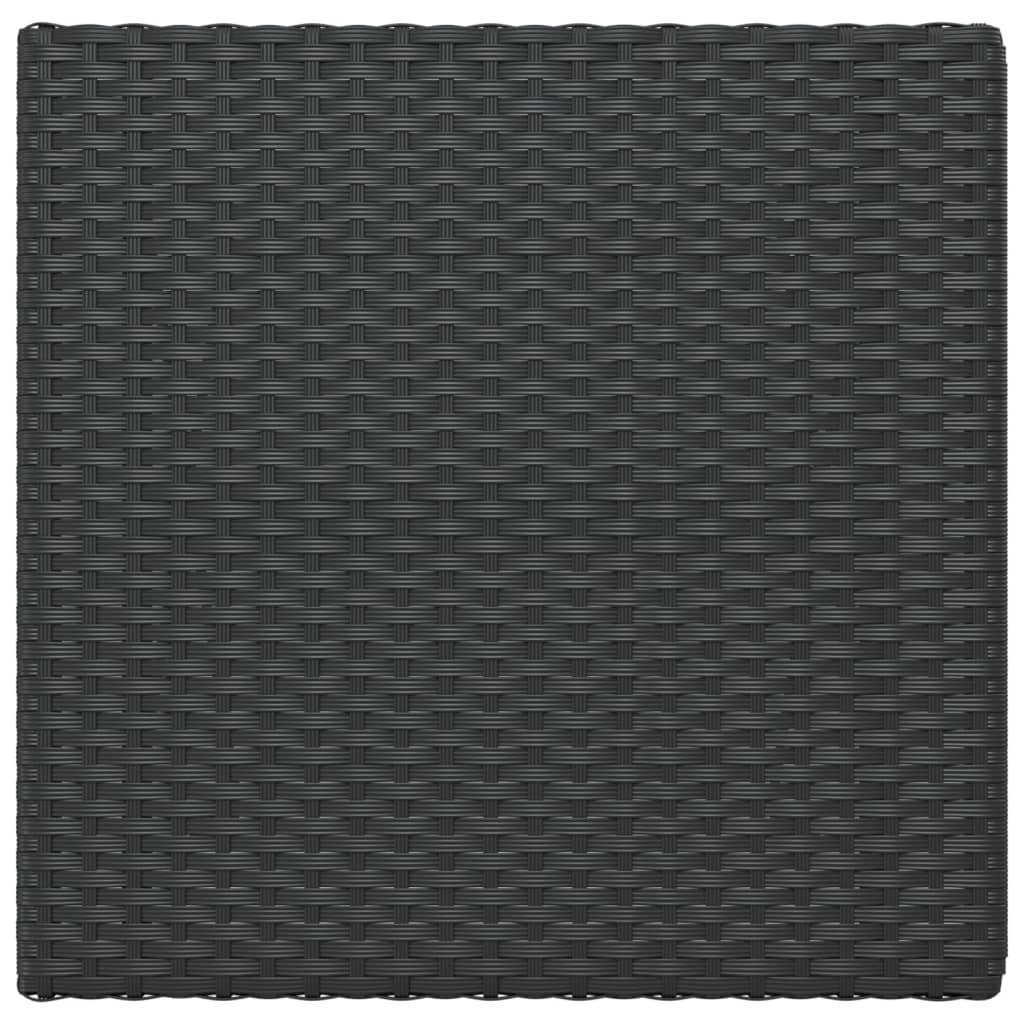 vidaXL Skladací bistro stôl čierny 55x54x71 cm polyratan