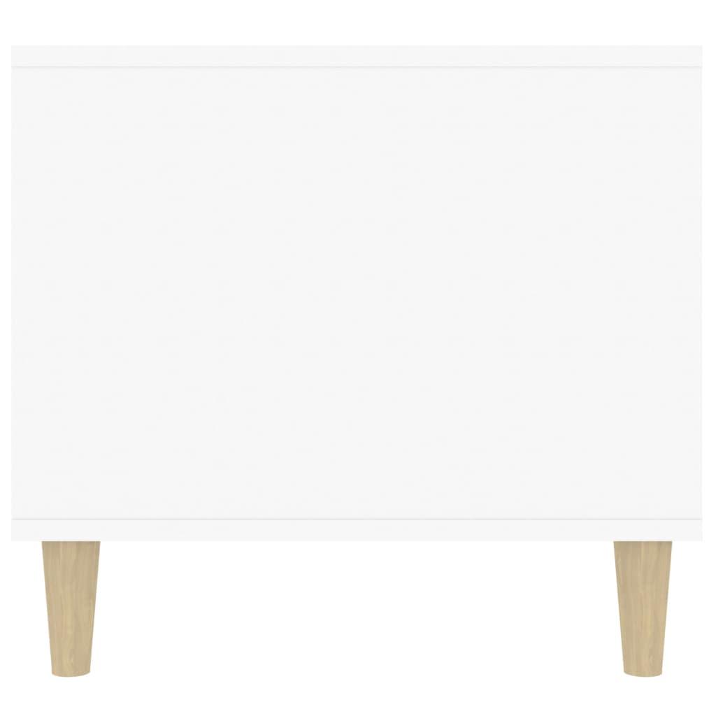 vidaXL Konferenčný stolík lesklý biely 90x49x45 cm spracované drevo