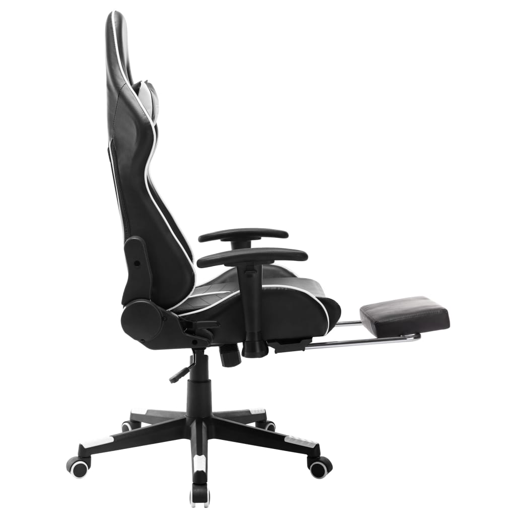 vidaXL Herná stolička s opierkou na nohy čierno-biela umelá koža