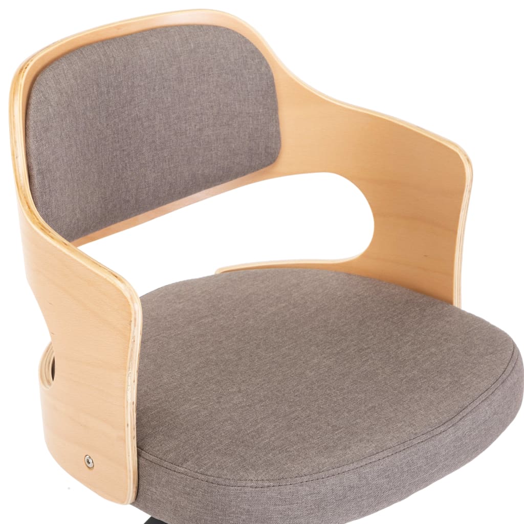 vidaXL Otočné jedálenské stoličky 2ks,sivohnedé, ohýbané drevo a látka