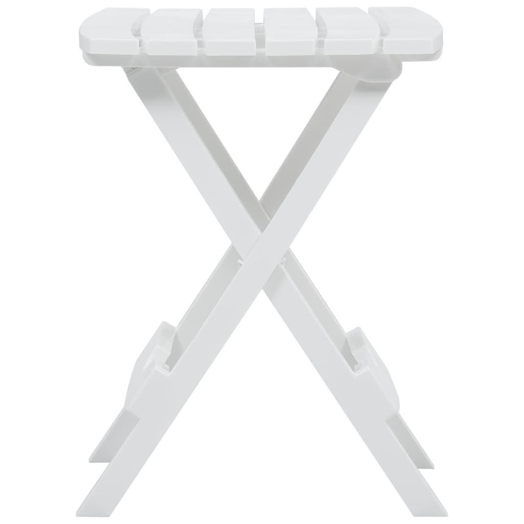 vidaXL Skladací záhradný stôl biely 45,5x38,5x50 cm